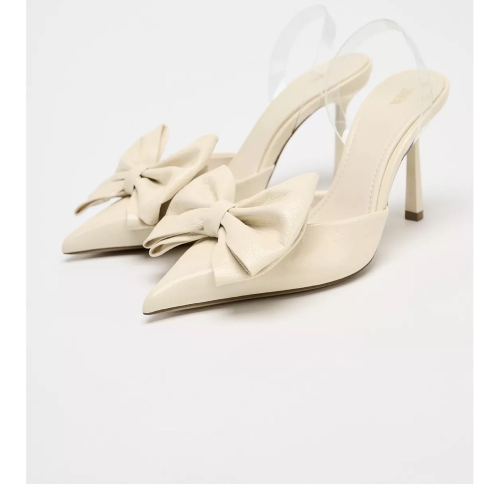 NWT Zara bow slingback heels